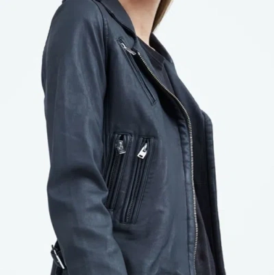 Pre-owned Iro Han Leather Jacket Anthracite In Gray
