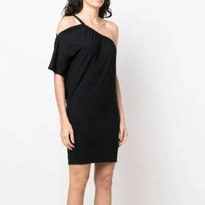 IRO HANDRA ONE SHOULDER DRESS IN BLACK