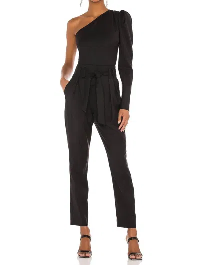 Iro Harabel Off Shoulder Jumpsuit With Belt In Black In Multi