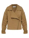 Iro Harper Diagonal-zip Biker Jacket In Brown