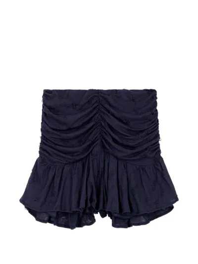 Iro Hasley Ruched Ruffled Short Skirt In Blue