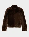 Iro Hayse Teddy Shearling Jacket In Brown
