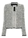 Iro Hazela Cropped Tweed Jacket In Black