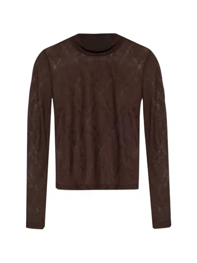 Iro Heavenly Diamond-patterned Top In Brown