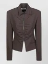 Iro Helvina Long Sleeve Tailored Blazer Jacket In Brown