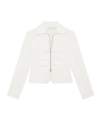 Iro Helvina Ruched Zip Jacket In White