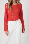 Iro Hico Cropped Sweater In Red In Red