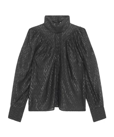 Iro High Collar Top In Black