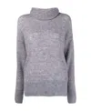 Iro Mélange Ribbed-knit Turtleneck Sweater In Gray