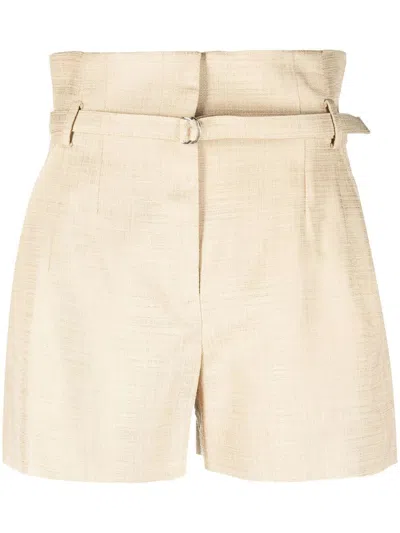 Iro High-waist Belted Mini Shorts In Neutrals