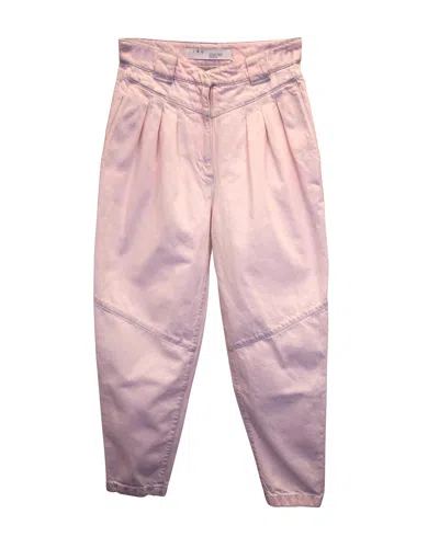 Iro High-waist Pleated Tapered Pants In Pink Cotton Denim