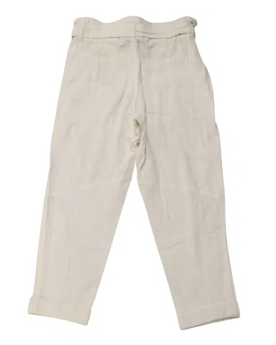 Iro High Waisted Pants In White Cotton