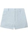 Iro High-waisted Tweed Shorts In Blue