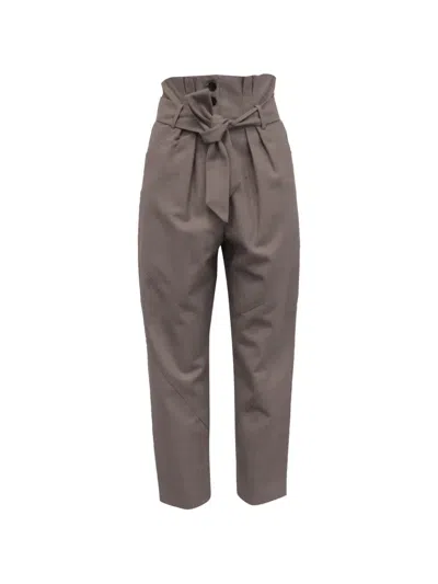 Pre-owned Iro High-rise Belted Trousers In Brown