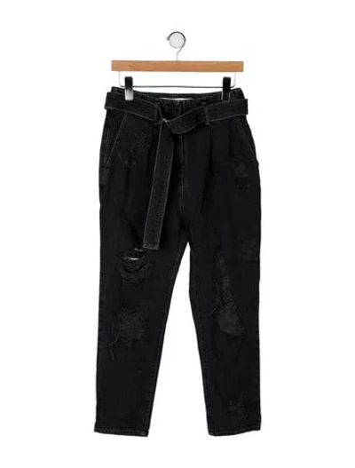 Pre-owned Iro High-rise Straight Leg Jeans In Black