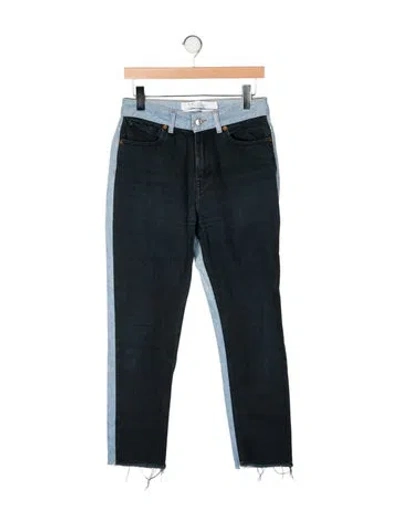 Pre-owned Iro High-rise Straight Leg Jeans In Black