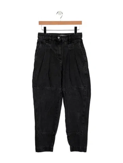 Pre-owned Iro High-rise Straight Leg Jeans In Black