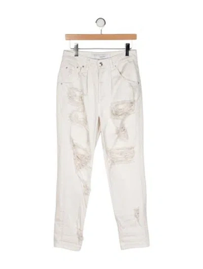 Pre-owned Iro High-rise Straight Leg Jeans In White