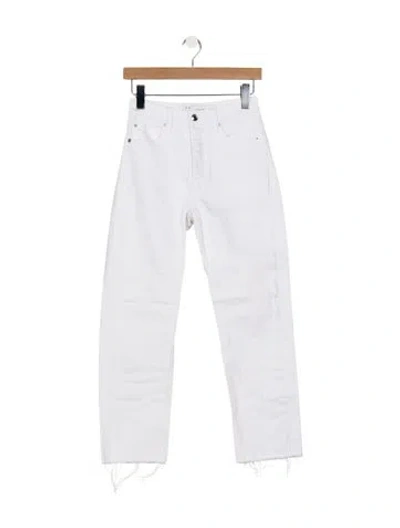 Pre-owned Iro High-rise Straight Leg Jeans In White