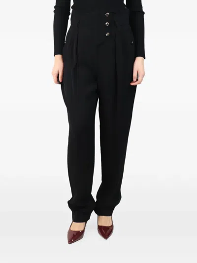 Pre-owned Iro High-waisted Pleated Trousers In Black