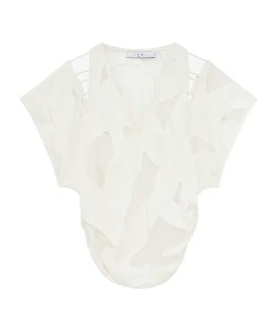Iro Hollowed-out Collar Top In White