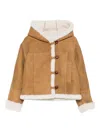 Iro Hooded Buttoned Coat In Brown