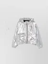 Iro Hooded Jacket With Elasticated Cuffs And Hem In Silver