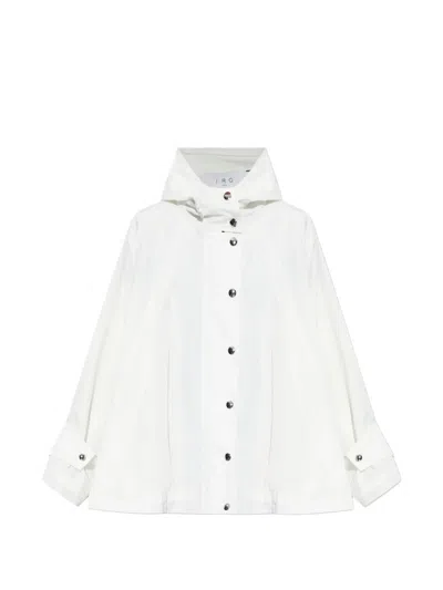 Iro Hooded Snap-button Jacket In White