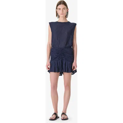 Iro Horphee Padded Shoulder Top In Blue