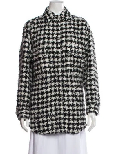 Pre-owned Iro Houndstooth Print Coat In Black/white