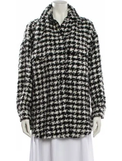 Pre-owned Iro Houndstooth Print Jacket In Black