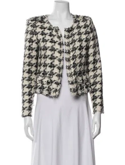 Pre-owned Iro Houndstooth Print Jacket In White
