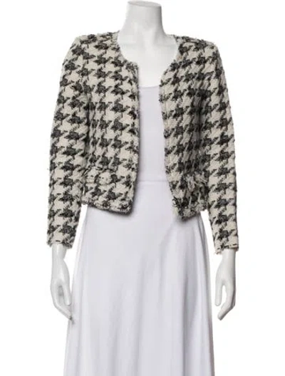 Pre-owned Iro Houndstooth Print Jacket In White