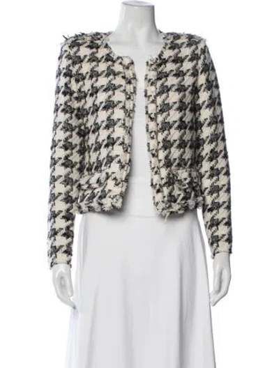 Pre-owned Iro Houndstooth Print Jacket In White