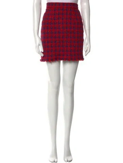 Pre-owned Iro Houndstooth Print Mini Skirt In Red