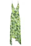 Iro Asymmetric-hem Slip Dress In Green