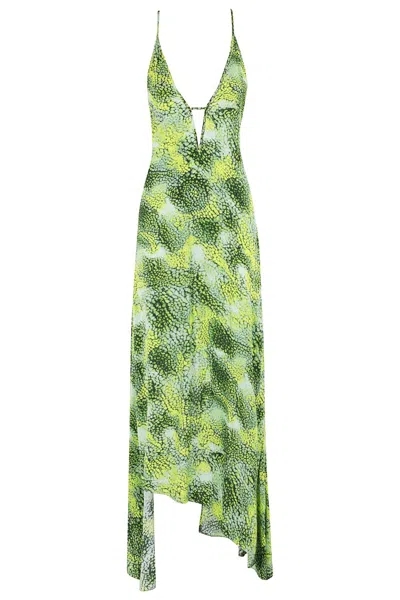Iro Asymmetric-hem Slip Dress In Green