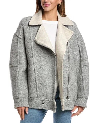 Iro Iggy Wool, Silk & Linen-blend Coat In Gray