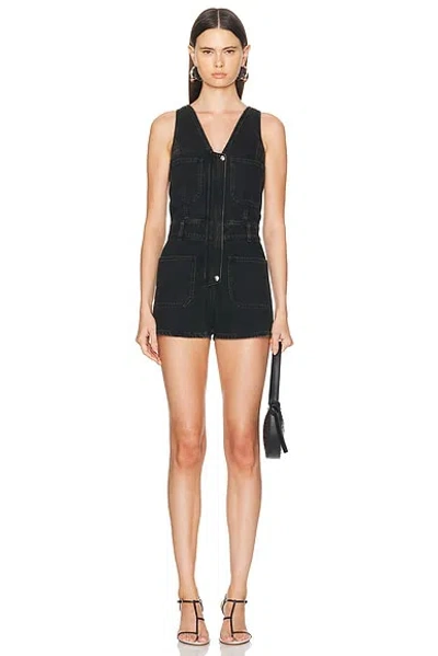 Iro Igino Denim Playsuit In Black