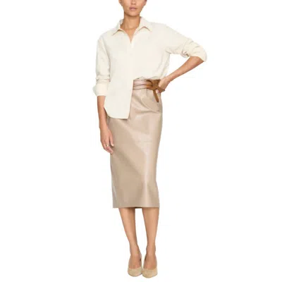 Iro Irene Vegan Leather Skirt In Glossy Taupe In Neutral
