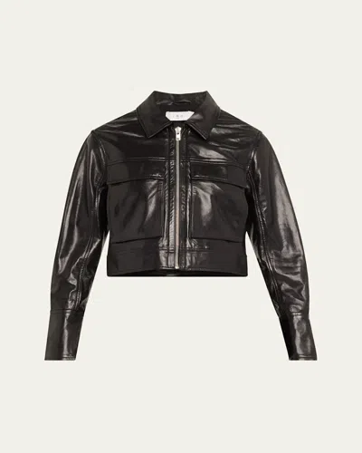 Iro Irvin Leather Jacket In Black