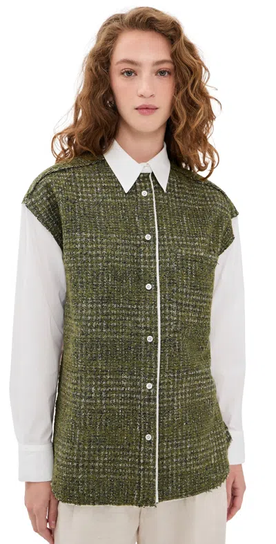 Iro Isidora Shirt Khaki/ecru In Multi