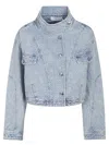 Iro Crystal-embellished Denim Jacket In Blue
