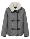 Iro Shearling Toggle Jacket In Multi