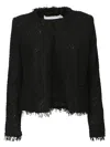 Iro Shavani Collarless Casual Jacket In Black