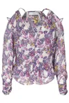 Iro Graphic-print Cold-shoulder Blouse In Multicolor