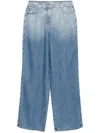 Iro Wide-leg Crystal Stud Trousers In Blue