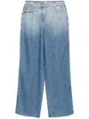 Iro Wide-leg Crystal Stud Trousers In Blue
