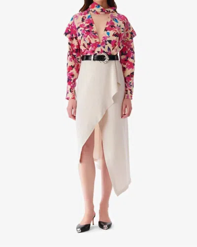 Iro Jelena Skirt With Front Slit In Ecru In Neutral