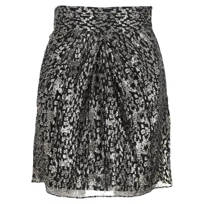 Iro Jeyna Gathered Chiffon Mini Skirt In Multicolor Silk In Gray